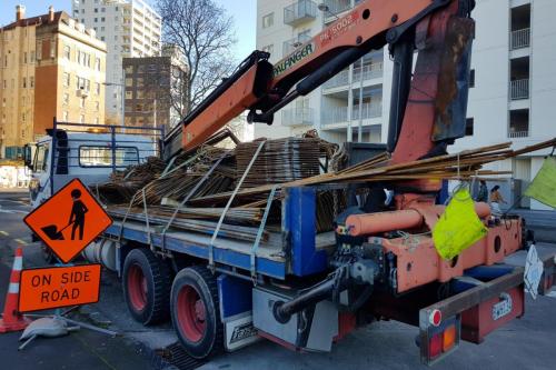 Load of reinforcing steel to Auckland CBD
